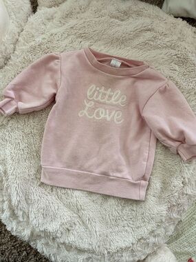 Girls' Pink 'Little Love' Pullover Sweatshirt